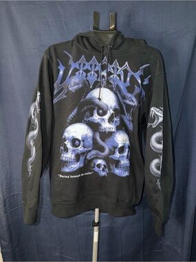 Vitriol Skull Snake Graphic Hoodie Medium